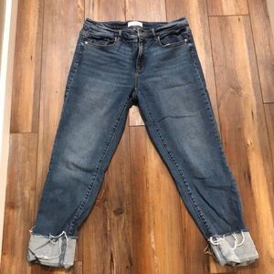 Mid-high rise Loft size 28/6 cuffed jeans
